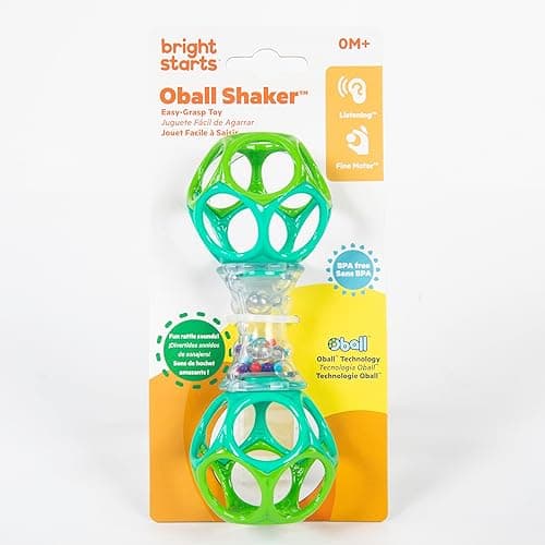 Bright Starts Oball Shaker Rattle Toy, Ages Newborn Plus - Oball Shaker Rattle thumbnail 5