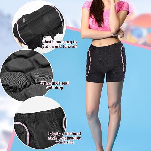 Lewtemi 3 Set Protective 3D Padded Hip EVA Short Pants Knee Pads Elbow Set Winter Protection Hip Pads Thick Non Slip Knee Sleeve Elbow Guard for Men Women Kid Ski Ice Skating thumbnail 3
