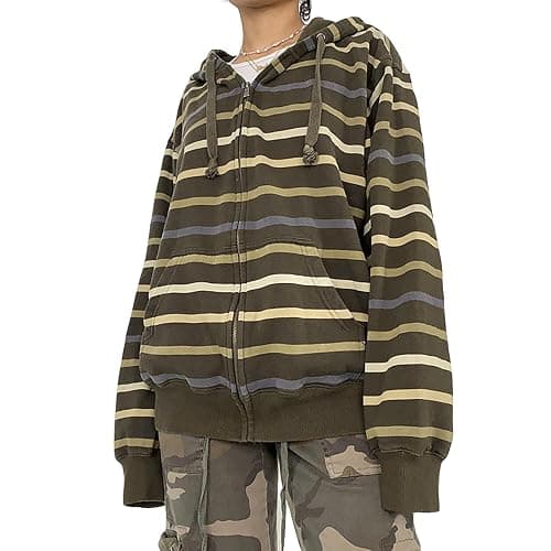 Mtsebmves Women's Zip Up Hoodie Sweatshirt Long Sleeve Oversized Casual 90S Y2K E-Girl Streetwear Grunge Jacket with Pocket - Image 1