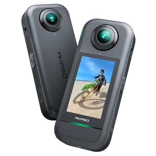 AKASO 360 Weatherproof 360° Action Camera - 5.7K 360 Video with 1/2" 48MP Sensors, 72MP 360 Photo, 360-SuperSmooth, 2.29" Touchscreen, Invisible Selfie Stick Effect, 360° Horizon Lock, AI Tracking - Image 1