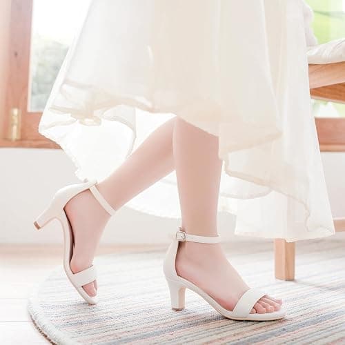 Motasha Girls Heel Sandals Girl Dress Shoes Open Toe Ankle Strap High Heels Pump Sandals Wedding Party for Little Big Kid thumbnail 2