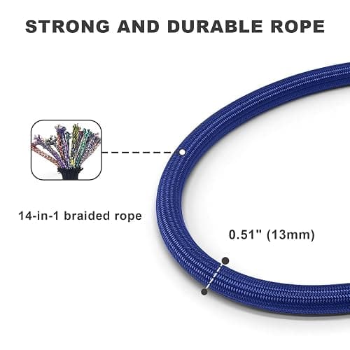 MORXIL Rope Dog Leash, 6 Foot Heavy Duty Dog Leash with Aviation Aluminum Auto Locking Carabiner, Strong Nylon Pet Lead for Small, Medium, Large Dogs (Blue, 6FT) thumbnail 4