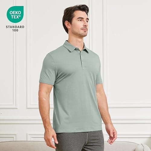 netdraw Mens Ultra Soft Bamboo Viscose Polo Lightweight Cooling Short Sleeve Casual Collared Golf Shirt thumbnail 2