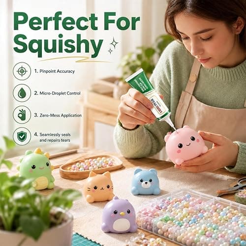 2PCS Squishy Glue, Clear Silicone Glue for Squishy | Quick-Drying, Waterproof, Flexible Bond, Silicone Adhesive Repair Glue for Rubber, Model, TPU, TPR, TPE thumbnail 2