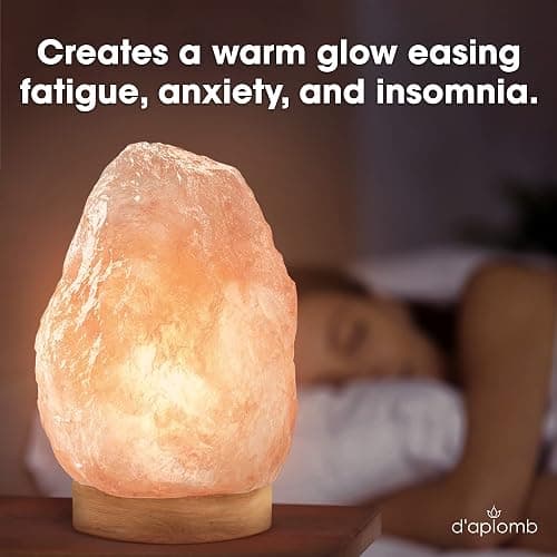 d'aplomb 100% Authentic Natural Himalayan Salt Lamp;Large Hand Carved Natural Chunk Pink Crystal Rock Salt from Himalayan Mountains; Dimmer Cord; 12 lbs thumbnail 6