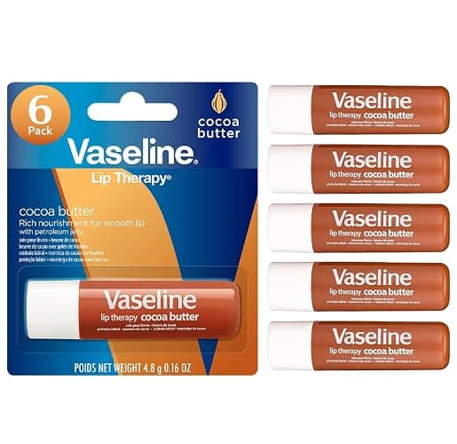 Vaseline Lip Therapy Cocoa Butter Lip Balm, 6 Pack - Image 1