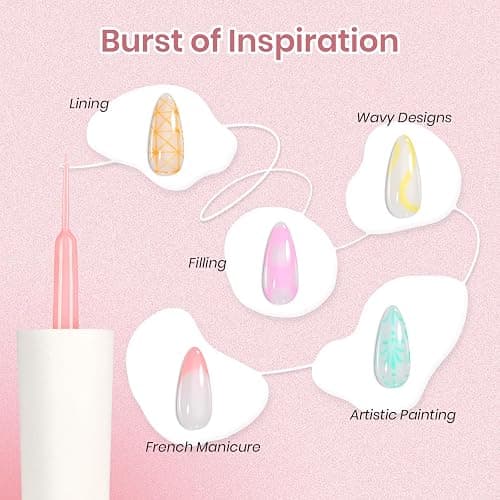 beetles Gel Polish Nail Art Polish Gel Liner Pastel Nail Polish White Black Red Glitter Neon Gel Nail Polish Paint Swirl Built Thin Brush in Bottle Soak off Uv Gold Gel Nail Women Gifts thumbnail 4