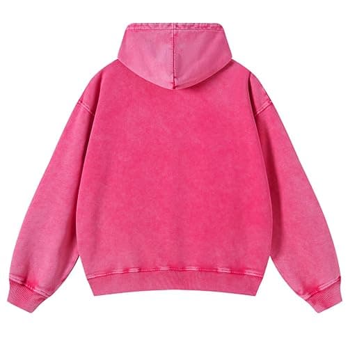 KEEPSHOWING Mens Oversized Hoodies Vintage Hoodie Couples Pullover Acid Wash Hoodies for Men Streetwear Sweatshirts thumbnail 2
