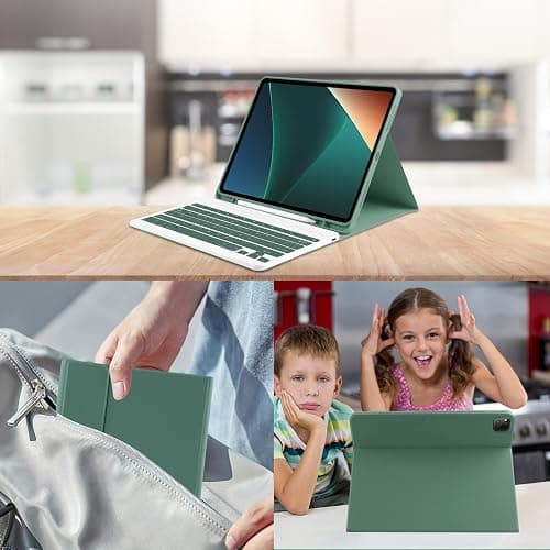 TaIYanG Keyboard Case for iPad Air 13-inch M3/M2/Pro 12.9 (6th & 5th Generation), Detachable Bluetooth Keyboard Case with Pencil Holder,Auto Sleep/Wake for iPad Air 13"(2025&2024)/Pro 12.9,Dark Green thumbnail 8