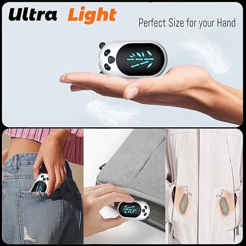 Hand Warmers Rechargeable 2 Pack,6000mAh Cute Panda Shaped Electric Hand Warmer,20Hrs Long Heating Reusable Hand Warmer,Portable Pocket USB Heater for Christmas,Outdoor,Hunting thumbnail 6
