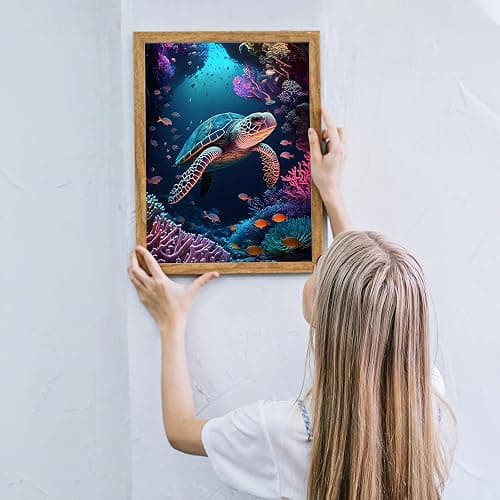 HEIBAGO 5D Diamond Art Painting Kits for Adults, Sea Turtle Diamond Painting Kits for Beginners, Full Drill Round Diamond Dots Kits Animal Painting Craft for Home Art Decor 30x40cm thumbnail 6