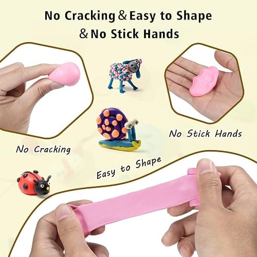 Aestd-ST Polymer Clay 60 Colors, Modeling Clays for Kids DIY Starter Kits, Oven Baked Model Clay, Non-Sticky,with Sculpting Tools, Holiday Gift for Children and Artists. thumbnail 6