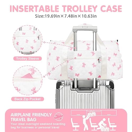 Gifts for Girls Initial Travel Duffle Bag, Personalized Initial Duffel Bag with Shoe Compartment Dance Cheer Weekender Bags, Gymnastics Gym Overnight Bag Birthday Gift for Teens Girl (Letter-Z) thumbnail 5