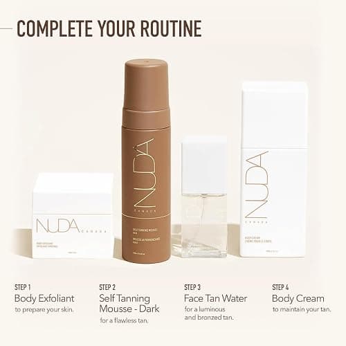 Nuda Bronzefoam Self Tanning Mousse, Lightweight, Fast Drying & Streak Free Self Tanner, Enriched with Coconut Oil, Cucumber & Mango Extracts, Hydrating Formula, Mango Fragrance, Vegan, Dark, 190 ml thumbnail 7