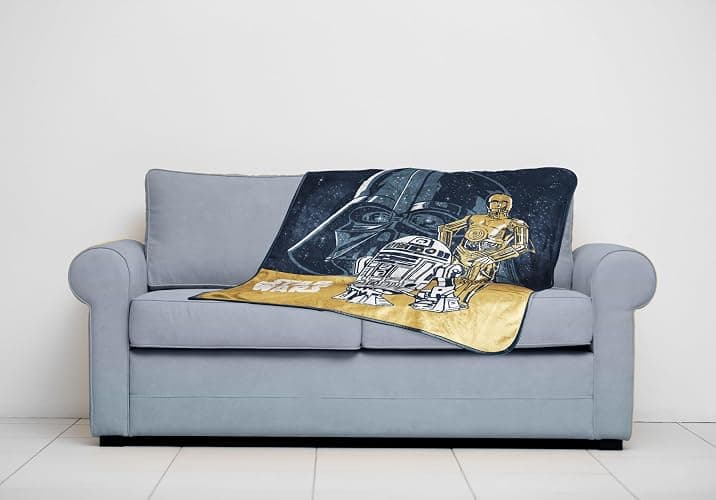 Jay Franco Plush Throw Blanket – Soft & Cozy Fleece Throw for Bedroom & Couch Décor, Official Licensed Product, Multi - Star Wars, 40x50 - Travel Blanket thumbnail 3