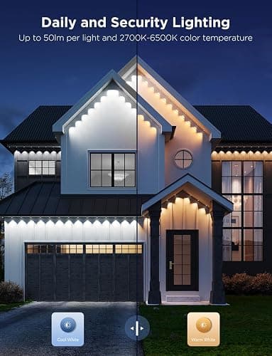 Govee Permanent Outdoor Lights Pro, 200ft with 120 RGBIC LED Lights for Daily and Accent Lighting, 75 Scene Modes for Outdoor Decor, IP67 Waterproof, Works with Alexa, Google Assistant, Matter, White thumbnail 4