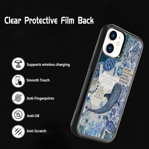 qizjio Whale Shark Phone Case Shockproof Protective Christian Cases for iPhone 12 Mini thumbnail 3