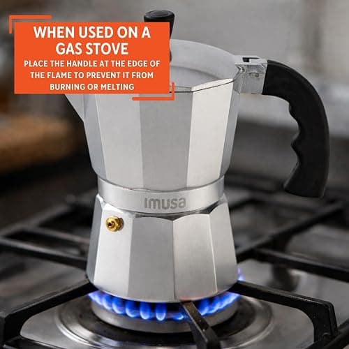 Aluminum Stovetop 6-cup Espresso Maker (B120-43V), Silver thumbnail 6