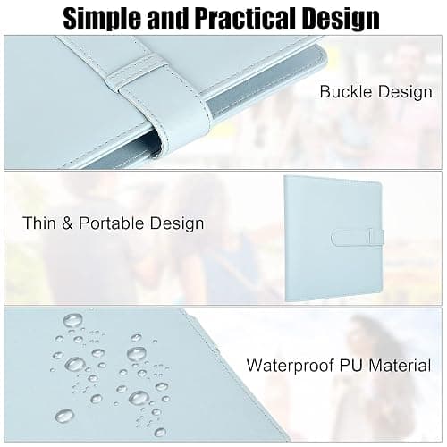 256 Pockets Photo Album for Fujifilm Instax Mini Camera, Leather Cover Photo Book for Polaroid Pictures, 2x3 Photo Album for Fujifilm Instax Mini 12 11 9 40 90 8 7 Evo LiPlay Instant Camera (Blue) thumbnail 3