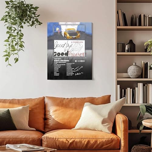 Juice WRLD Canvas Wall Art Goodbye & Good Riddance 5-Year Anniversary Special Edition Rap Album Cover Poster, Exclusive Music Prints for Bedroom Game Room Living Room Bar Studio, Framed 11x14inch thumbnail 3