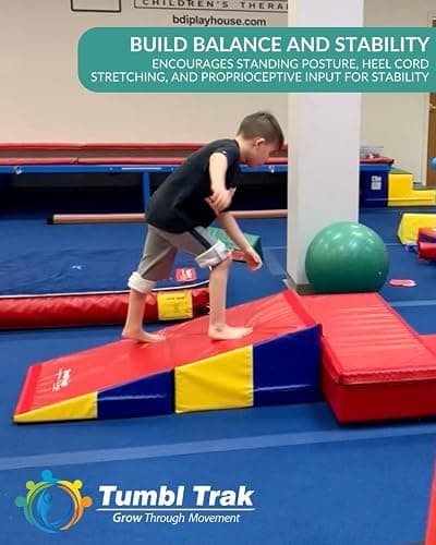 Folding Incline for Pediatric Occupational Therapy - Stimulates Balance, Core Activation, and Proprioceptive Input (Bright Pastel, 60 in x 84 in x 16 in) thumbnail 4