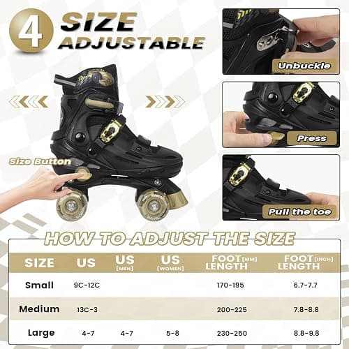 Nattork Adjustable Roller Skates for Kids Boys Girls- Teen Youth Age 4-16 - Cool Racing Car Indoor Outdoor Gift Idea for Birthdays Christmas thumbnail 5