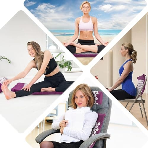 Tapis d'acupression, tapis d'acupuncture, tapis d'acupression pour soulager les douleurs de la nuque et du dos, tapis d'acupression avec relaxation musculaire et réduction du stress, tapis Shiatsu thumbnail 6