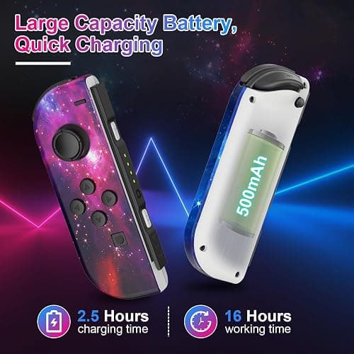Kvkdiir Controller for Nintendo Switch Controller for Switch/Lite/OLED, Replacement Controllers with Motion Sensing/Dual Vibration/Screenshot/Wake-up thumbnail 5