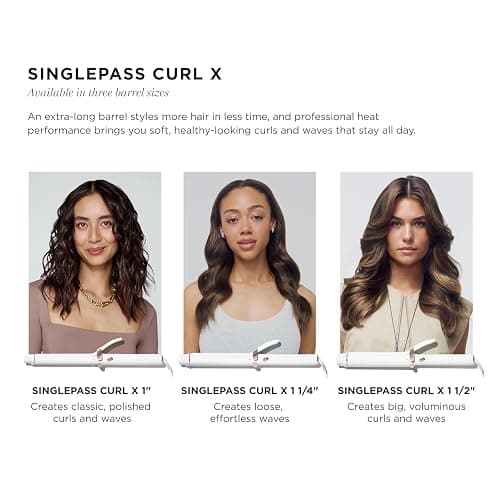 T3 SinglePass Curl X Extra-Long Barrel 1.25" Curling Iron with 9 Heat Settings and Ceramic Barrel for Fast Styling and Lasting Results on All Hair Types thumbnail 4