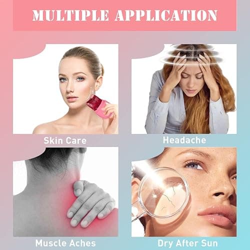 VANALIA Ice Roller and Gua Sha Set for Face, Eyes and Neck - Skin Care Beauty Tools to Brighten Skin and Enhance Natural Glow (Pink) thumbnail 4