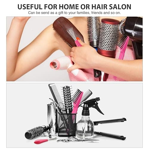 Boao 2 Pieces Hair Brush Cleaning Tool Comb Set Mini Hair Brush Dirt Remover with Metal Wire Rake for Removing Hair Dust Home and Salon Use(Pink and Pink) thumbnail 6