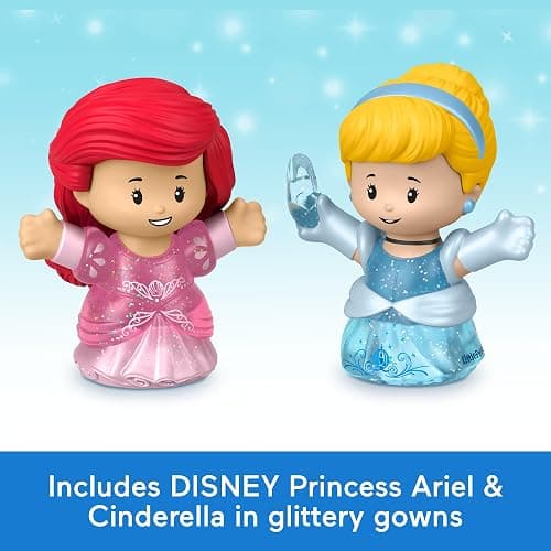 Fisher-Price Little People Toddler Toy Disney Princess Shimmer & Glow Dress Shop Playset & 2 Figures for Pretend Play Kids Ages 18+ Months thumbnail 6