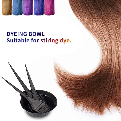 MOONMINI Hair Dye Color Brush and Bowl Set, Black | Color Bowl Brushes Tool, Mixing Bowl Kit, Tint Comb, Hair Tint Dying Coloring Applicator thumbnail 3