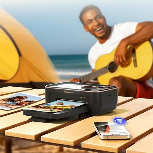 iDPRT 4x6'' Photo Printer with 20 Sheets Photo Paper & 1 Cartridge, Portable Instant Photo Printer for iPhone Android, Thermal Dye Sublimation, Wi-Fi Picture Printer, Black thumbnail 7
