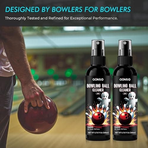 Bowling Ball Cleaner Spray - 1 Pack Bowling Cleaner Set with Cleaning Towel, Portable Bowling Accessories Kit - Removes Oil, Stains & Scuffs - Enhances Grip, Restores Tack & Prolongs Lifespan of Ball thumbnail 3