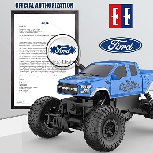 DOUBLE E Ford Raptor F150 RC Car 4WD Monster Trucks for Boys,11 Inches Off Road Crawler Vehicle RC Truck Toy Gift for Boys Girls 6 7 8-12 Years-Blue thumbnail 7