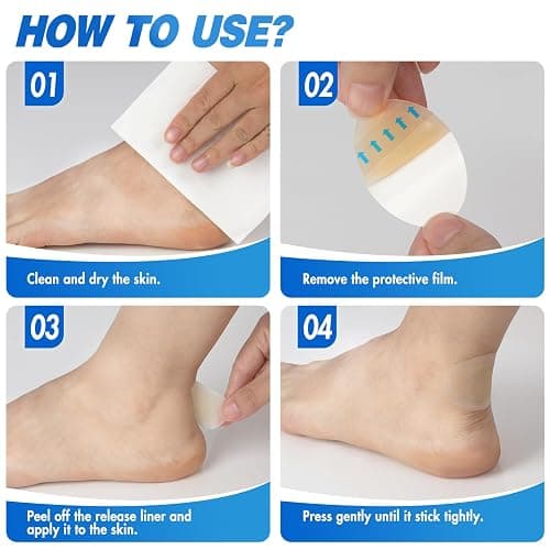 Arme Hydrocolloid Bandages, Gel Blister Bandages for Feet 50Pcs 4 Shape | Waterproof Blister Pads Blister Cushions for Prevention & Recovery for Heel Foot Toe Protection thumbnail 3