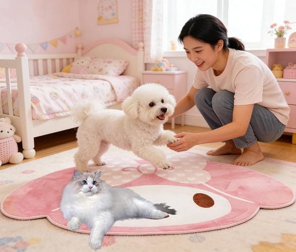 Roffatide Cartoon Melody Pattern Cute Fur Area Rug Blanket Rug Non-Slip Door Floor Mats Carpet for Home 80 * 120cm thumbnail 3