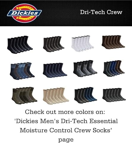 Dickies Men's Dri-tech Original Moisture Control Crew Socks, Available in M-xxl (6, 12, 18 Pairs) thumbnail 6