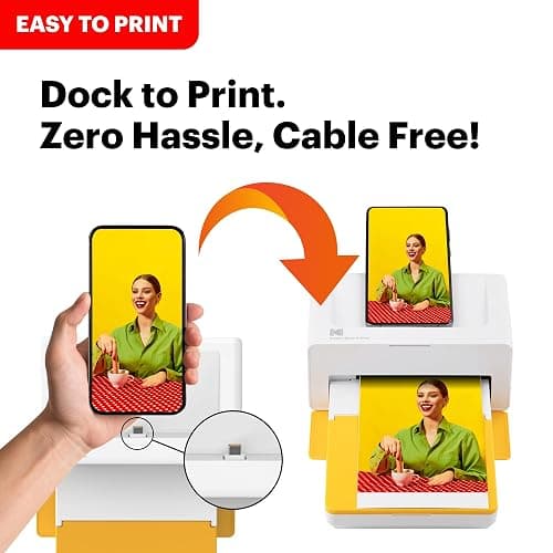 KODAK Dock Plus 4PASS Instant Photo Printer, 4x6 inches, 50 Sheets Bundle thumbnail 7