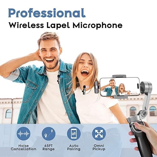 USB C Mini Wireless Lavalier Microphone for iPhone 15 16, iOS and Android Devices - Noise Reduction Lapel Mic for Recording, Clip on Mic, Omni Lav Mic for Video Recording, Tiktok, Youtube, Vlog - Black K1 for USB C thumbnail 2