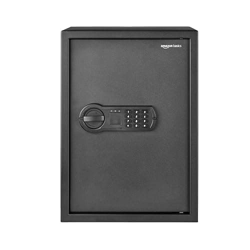 Amazon Basics Steel Home Security Electronic Safe with Programmable Keypad Lock for Documents, Jewelry, Valuables, 1.8 Cubic Feet, Black, 13.8"W x 13"D x 19.7"H thumbnail 4