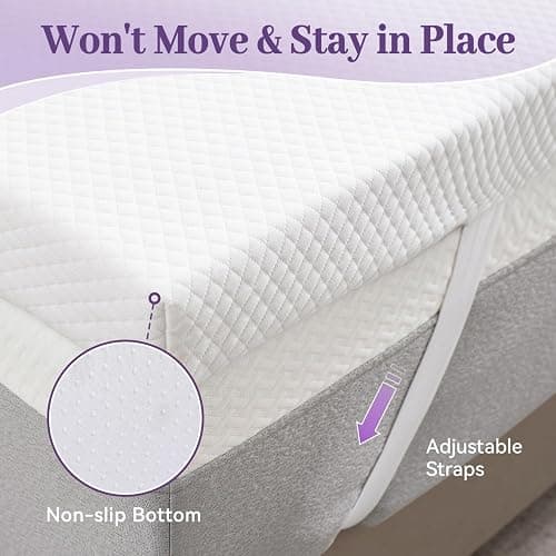 SINWEEK 2 Inch Gel Memory Foam Mattress Topper Twin XL Size/Twin Extra Long, Ventilated High Density Pad for Back Pain, Bed Topper with Removable Soft Cover, CertiPUR-US Certified - Twin XL(39 x 80 inch) - 2 Inch (White Cover) thumbnail 6