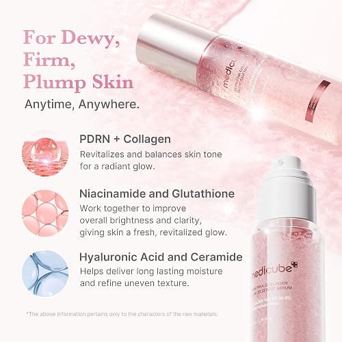 medicube PDRN Sun Care & Glow Duo: Pink PDRN Collagen Jelly Mist Serum and Collagen Sunscreen | SPF Care with No white Cast and Just Glow, Salmon DNA for Firmer, Plump Skin thumbnail 3