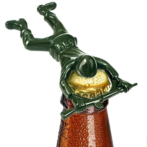 Green Army Man Bottle Opener - Unique Funny Bottle Opener Bartender Compatible As Coke Bottle Opener - Metal Bottle Opener Man - Mini Soldier Bottle Opener - Creative Cool Bottle Opener - Image 1