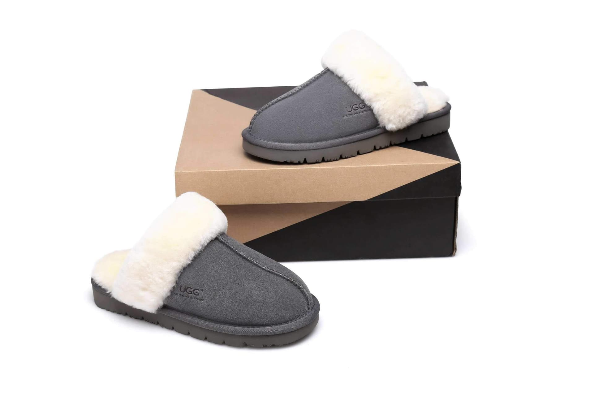 UGG Slippers Women Australian Premium Soft Sheepskin Wool Winter Slippers Thick Sole Muffin thumbnail 7