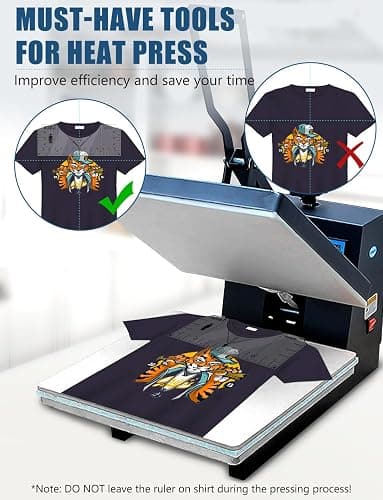 Vowlove Tshirt Ruler Guide for Vinyl Alignment, T Shirt Ruler to Center Designs Alignment Tool for Embroidery Left Chest Logo Placement Tee Shirt Guide Ruler for Heat Press T-Shirt Printing Guide Set thumbnail 6