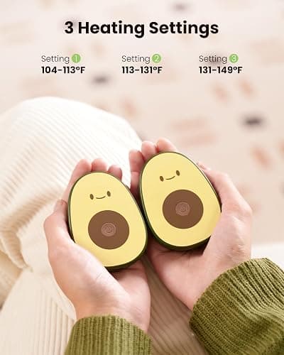 Hand Warmers Rechargeable 2 Pack, Magnetic 3 Settings Fast Heating Avocados Shape, Electric Portable Pocket Heater, Reusable Hot Hands Gifts for Women Men Outdoor Camping Hunting Golf thumbnail 3