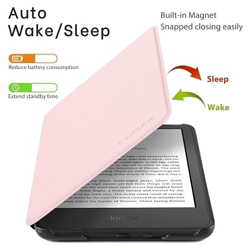CoBak Case for Kindle Paperwhite 12th Gen 2024 (7") & Colorsoft Signature Edition - All New PU Leather Cover with Auto Sleep Wake Feature for Paperwhite Signature 2024 Released, Flesh Pink thumbnail 3