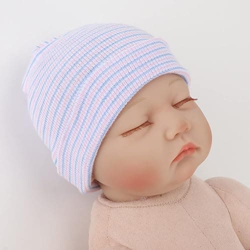 DRESHOW BQUBO Newborn Hospital Hat Infant Baby Hat Cap with Big Bow Soft Cute Knot Nursery Beanie thumbnail 5